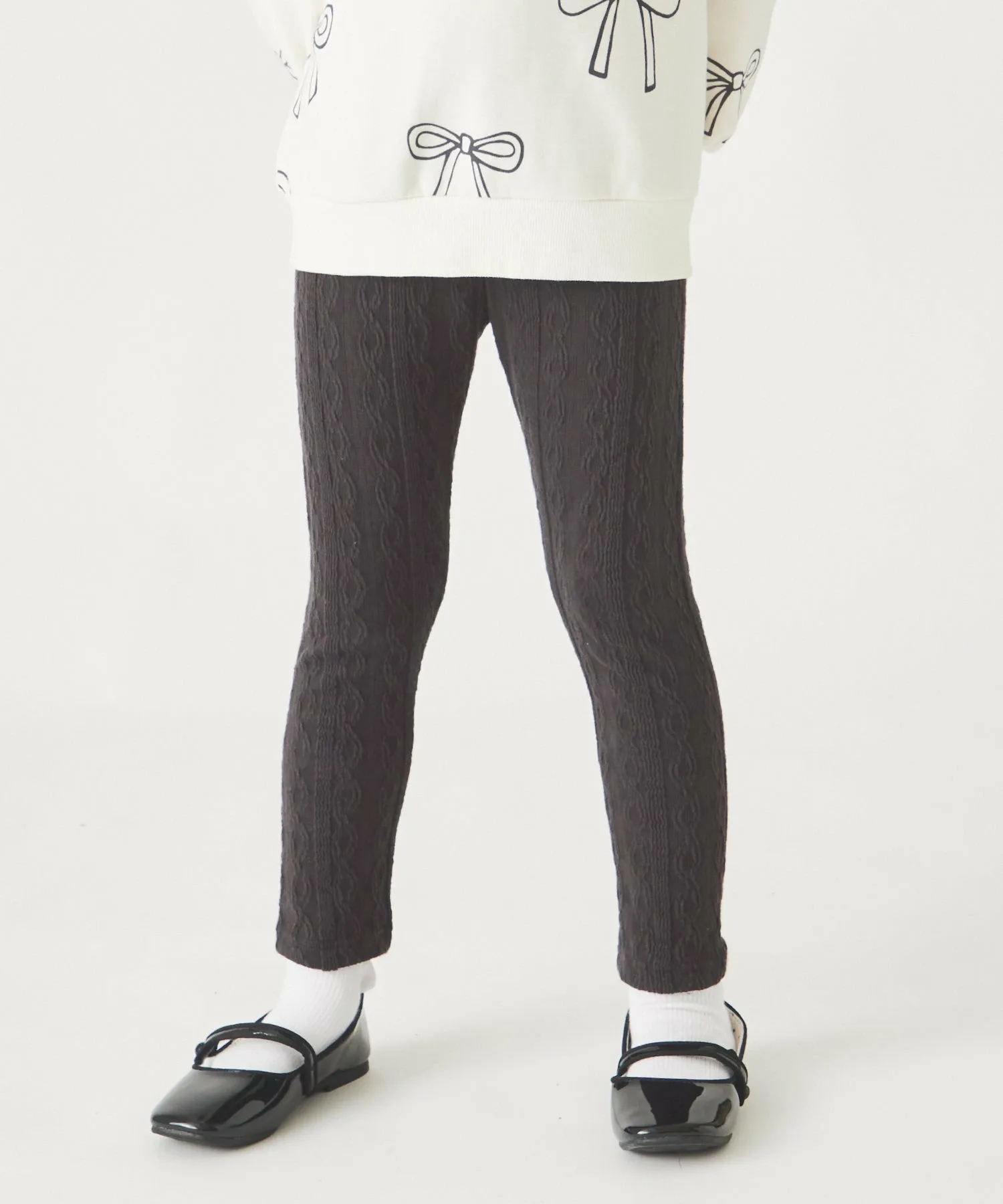 Вязаные жаккардовые леггинсы Ever Closet, black