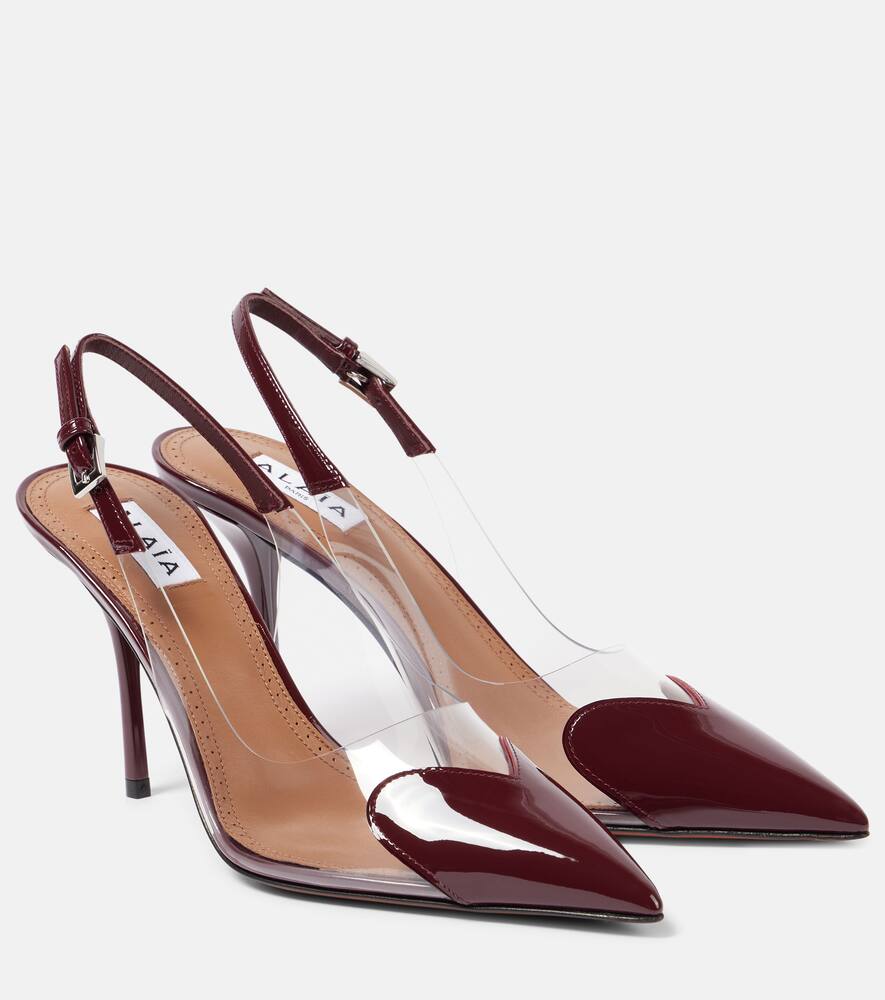 Le Cœur 90 кожаные и PU босоножки-лодочки на шлейках Alaïa, Rouge Grenat