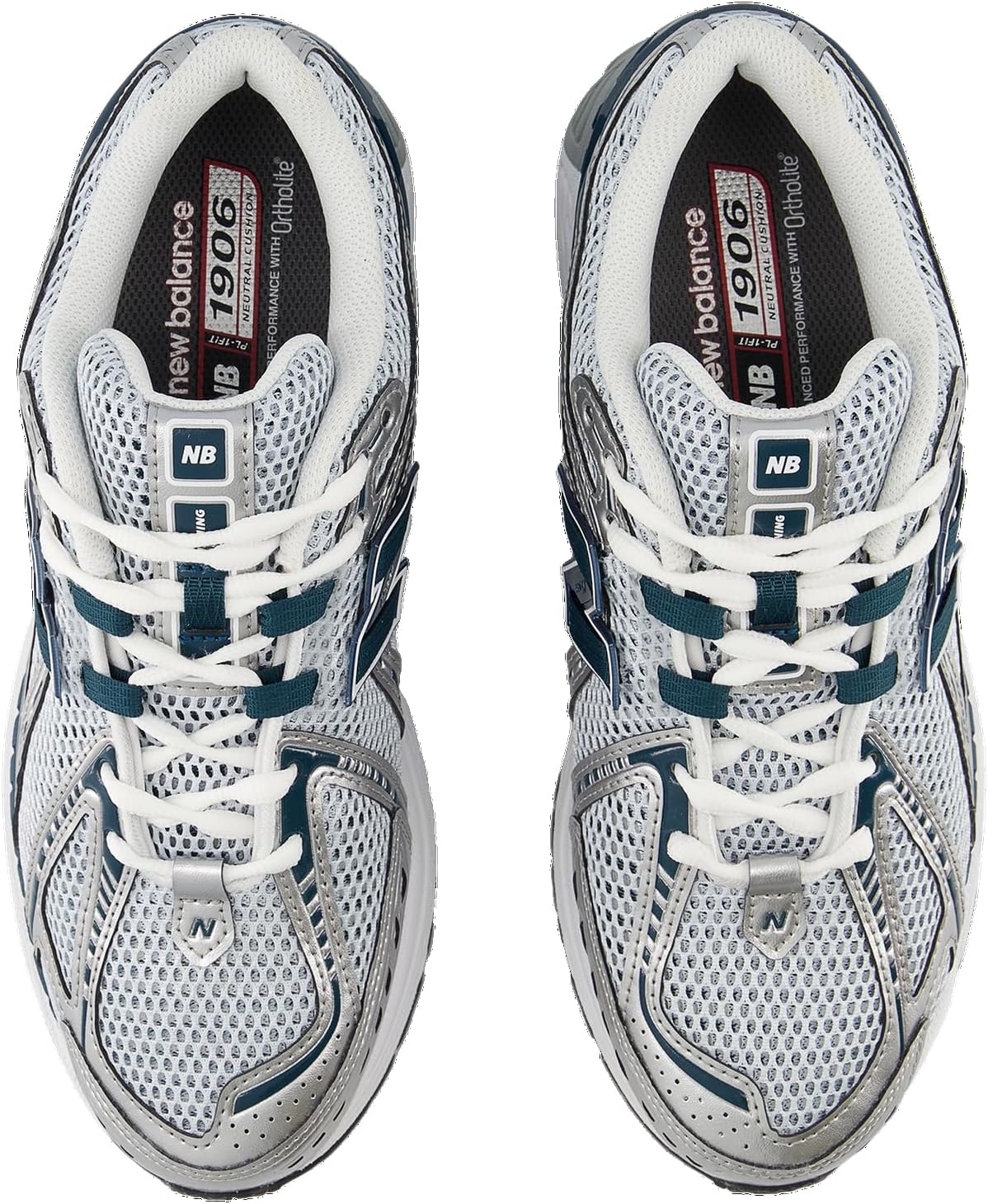 Детские кроссовки New Balance 574 V1 на шнуровке, Teal Green/Silver — фото 4