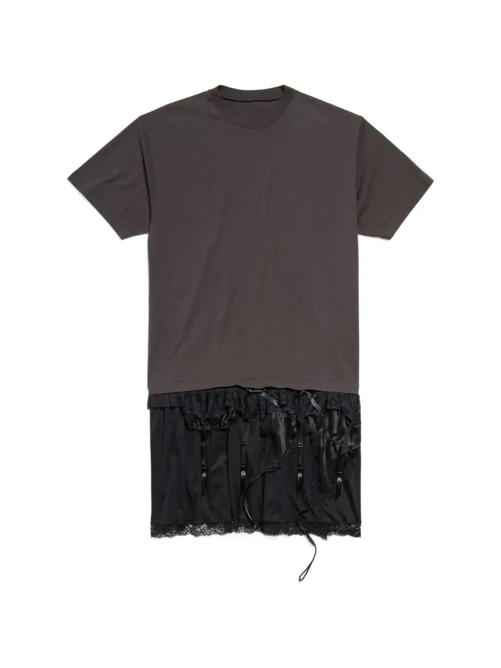 Платье-футболка из хлопка, женское нижнее белье Balenciaga, серый