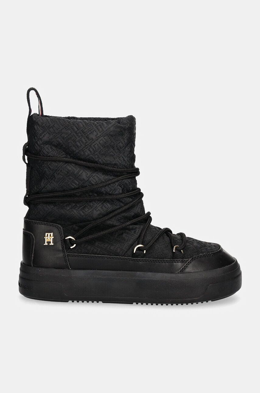 Зимние ботинки Tommy Hilfiger на шнуровке MONOGRAM SNOWBOOT, черный — фото 3