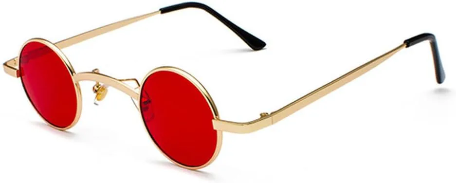 

Модные женские круглые солнцезащитные очки, маленькие металлические солнцезащитные очки для женщин, мужские солнцезащитные очки для женщин MWTSYSQ, C6 Gold-red