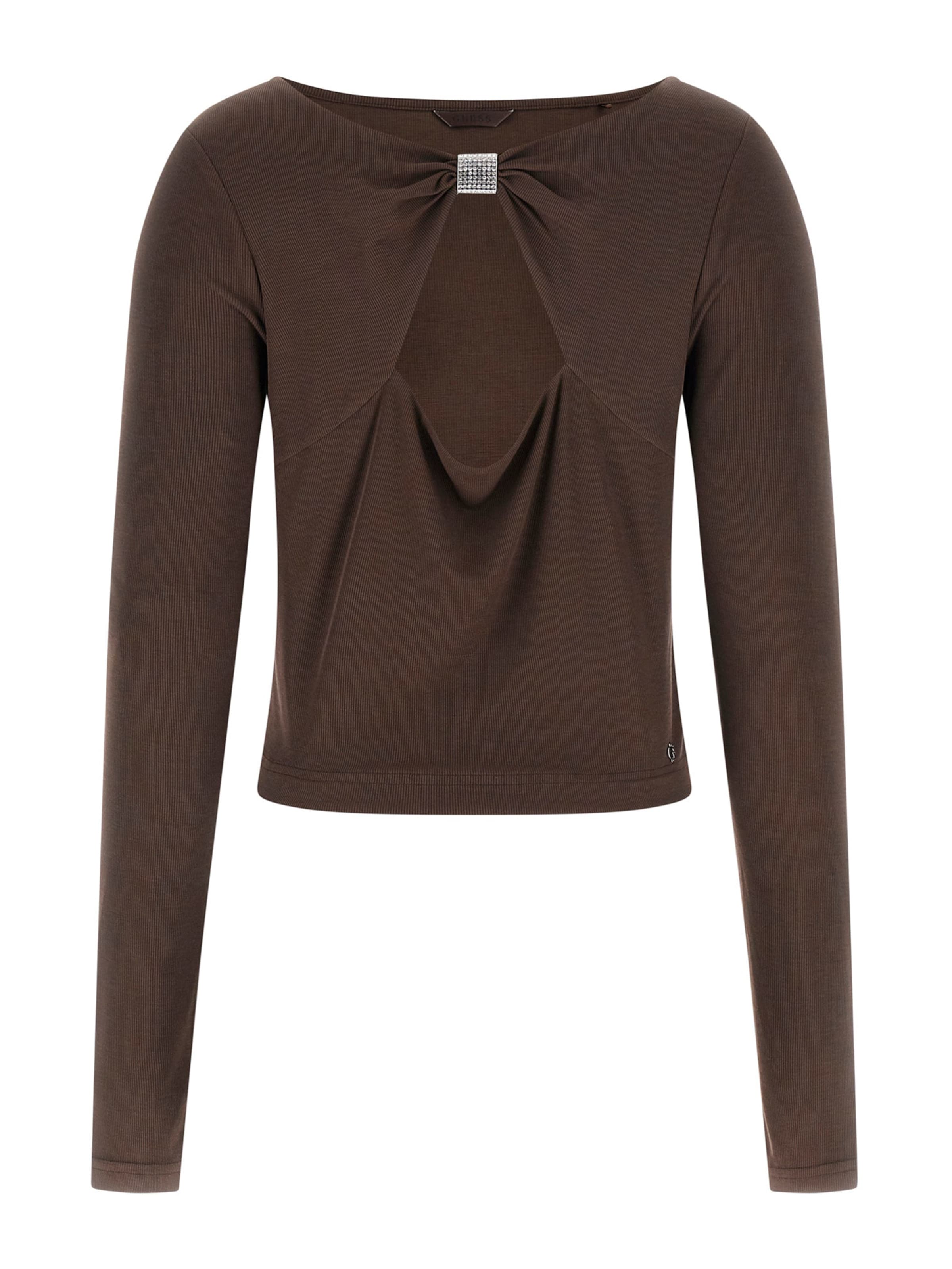 

GUESS Лонгслив 'MILENA' в темно-коричневом цвете