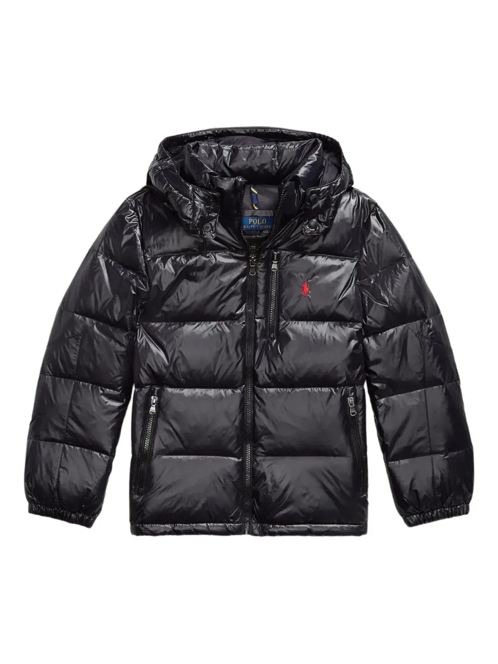 Стеганая куртка с капюшоном Polo Ralph Lauren Kids, черный