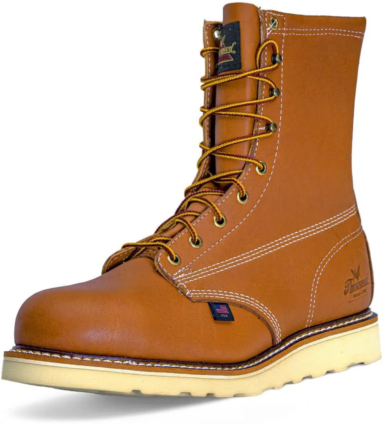 Рабочие сапоги Thorogood American Heritage 8” с стальным носком для мужчин - из кожи полного тви, с круглым носком, противоскользящей подошвой клиновидной формы и комфортной стелькой; соответствуют стандарту EH — фото 2