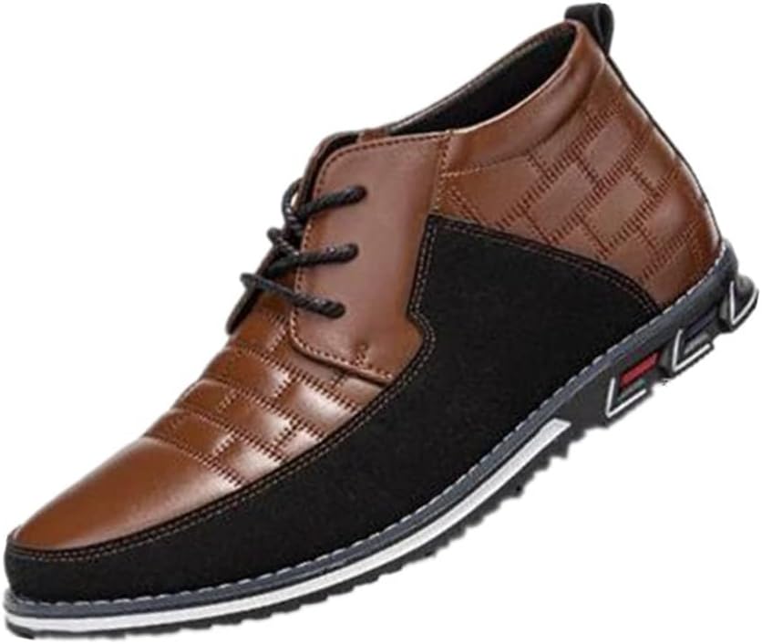 

Мужские повседневные бизнес-кеды лоферы на высокой подошве, удобные для ходьбы, для работы в офисе, кожаные без шнурков, модные лоферы Veslexth, коричневый