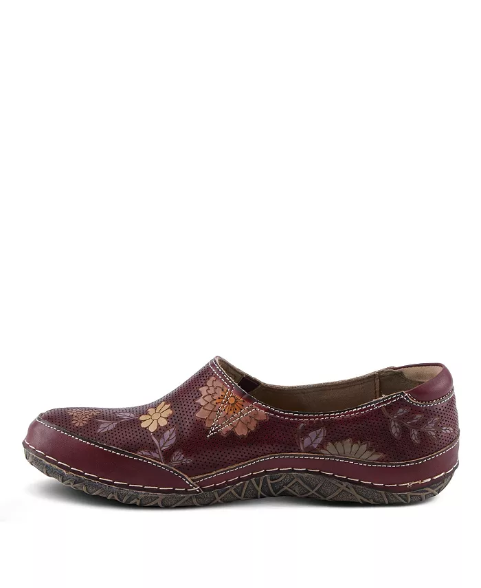 L'Artiste Women's Libora-Delite Роспись Вручную Кожаные Цветочные Слипоны Со Съемной Стелькой L'Artiste, красный — фото 4