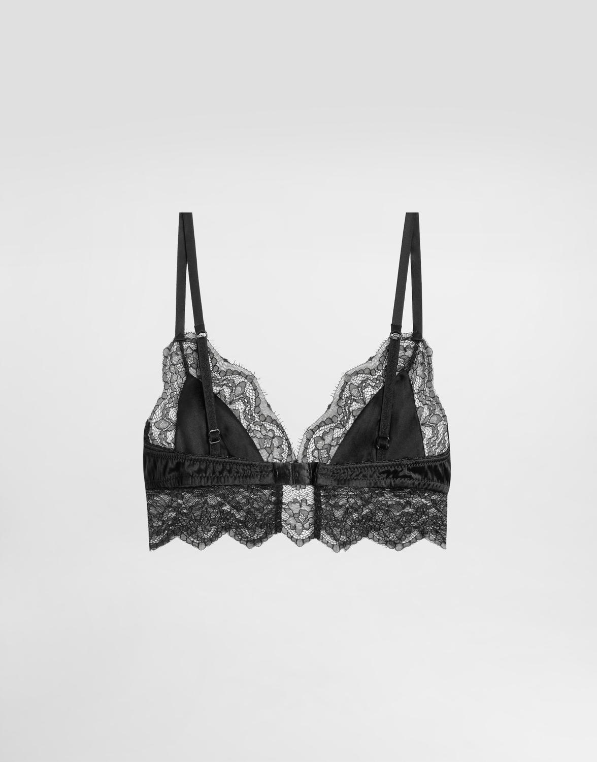 Атласный бра с мягкими чашечками и кружевной отделкой Dolce & Gabbana, черный — фото 2