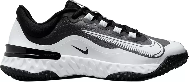 Женские кроссовки для софтбола для газона Nike Alpha Huarache Elite 4, черный/белый