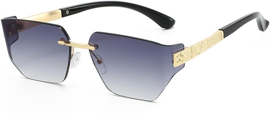 

Женские солнцезащитные очки Y2K без оправы с градиентным переходом цвета, ретро-металлическая оправа, оригинальный дизайн, мужские солнцезащитные очки UV400 KTUCN, Golden Grey