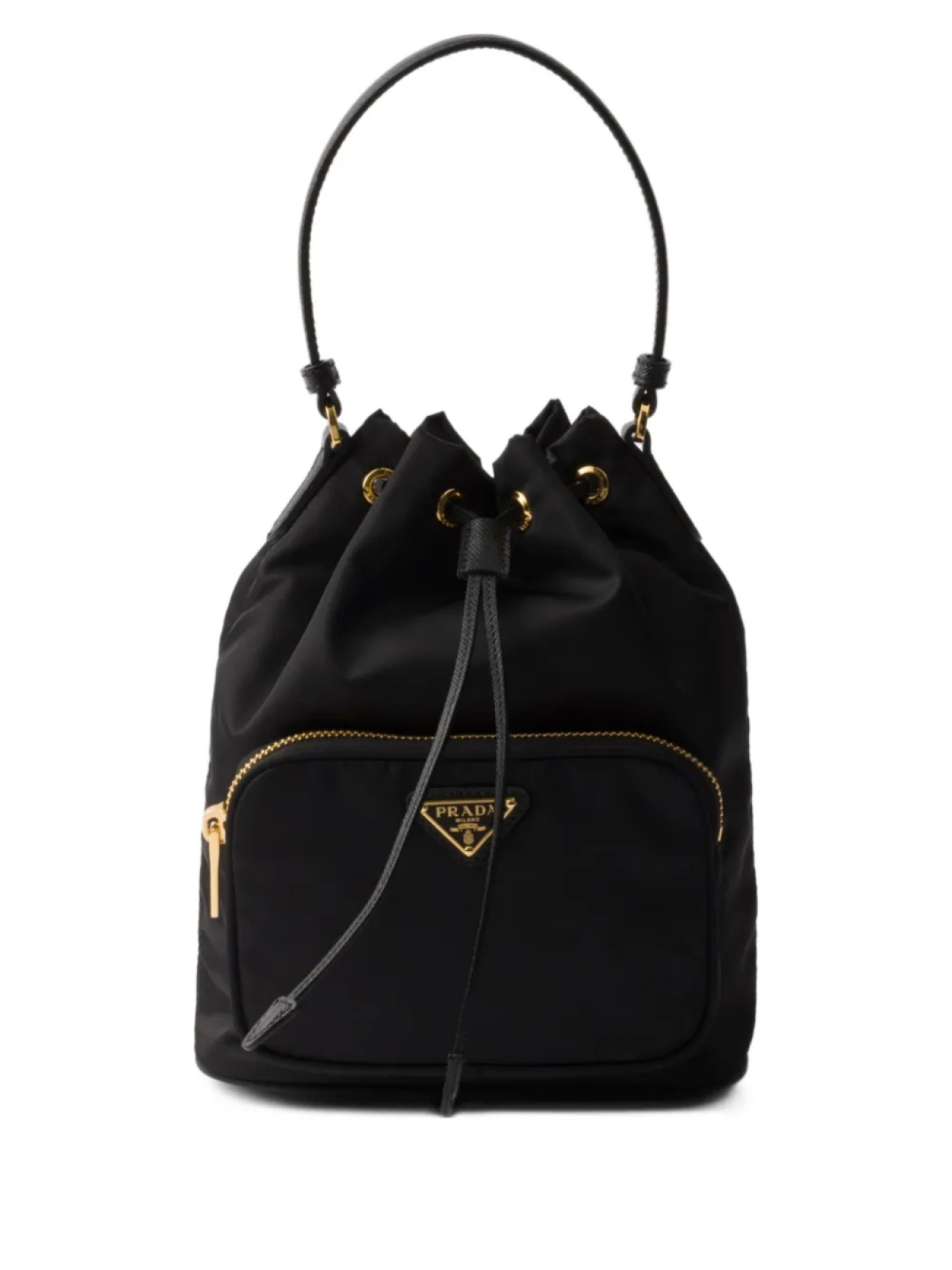 

Сумка-ведро Re-Nylon с завязками Prada, черный