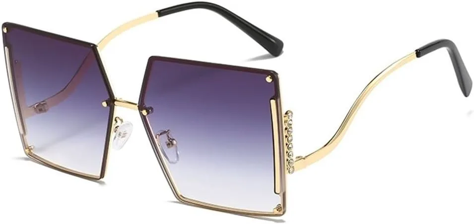 

Модные солнцезащитные очки без оправы для женщин, винтажные солнцезащитные очки с бриллиантами, разноцветные, защита от УФ-излучения UV400 KTUCN, Gray2730