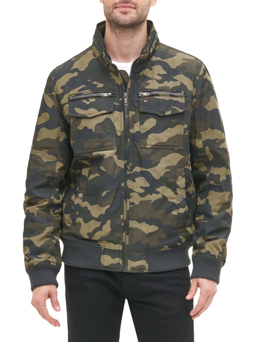 

Куртка-бомбер с воротником-стойкой Tommy Hilfiger, цвет Camouflage, Бежевый, Куртка-бомбер с воротником-стойкой Tommy Hilfiger, цвет Camouflage