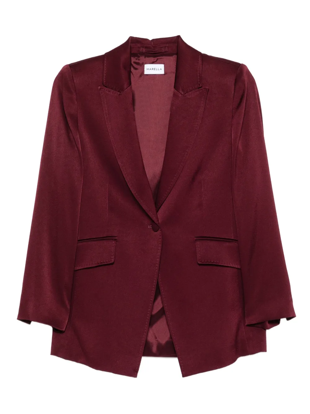 

Однобортный атласный блейзер коньячного цвета Marella, красный