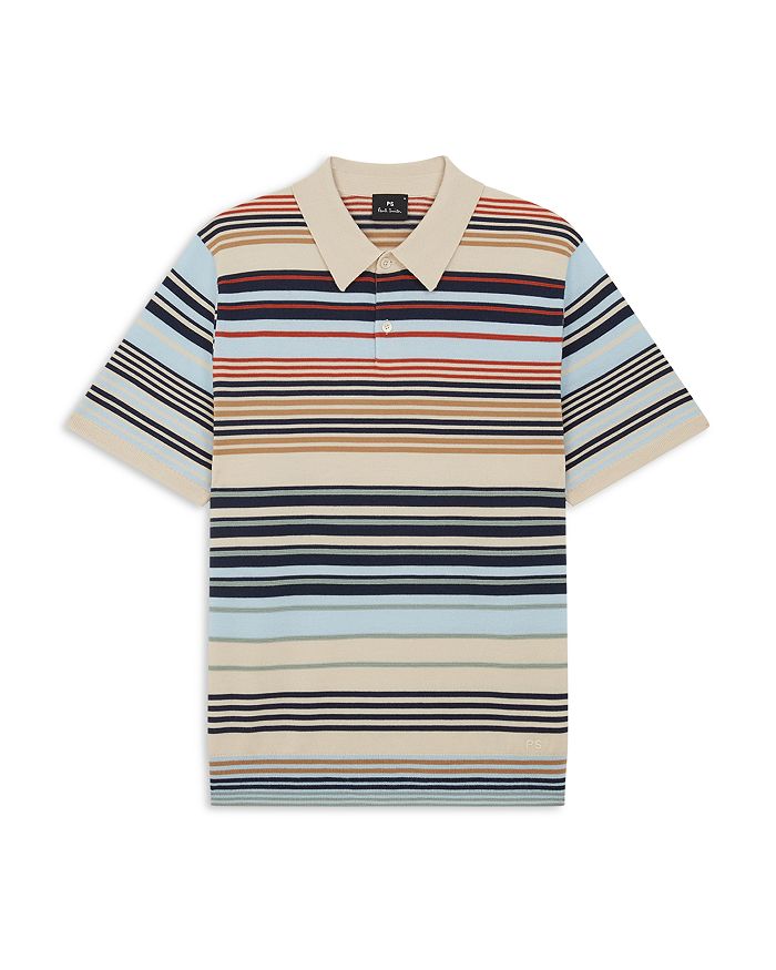 

Полосатая вязаная поло из мериносовой шерсти PS Paul Smith, мультиколор