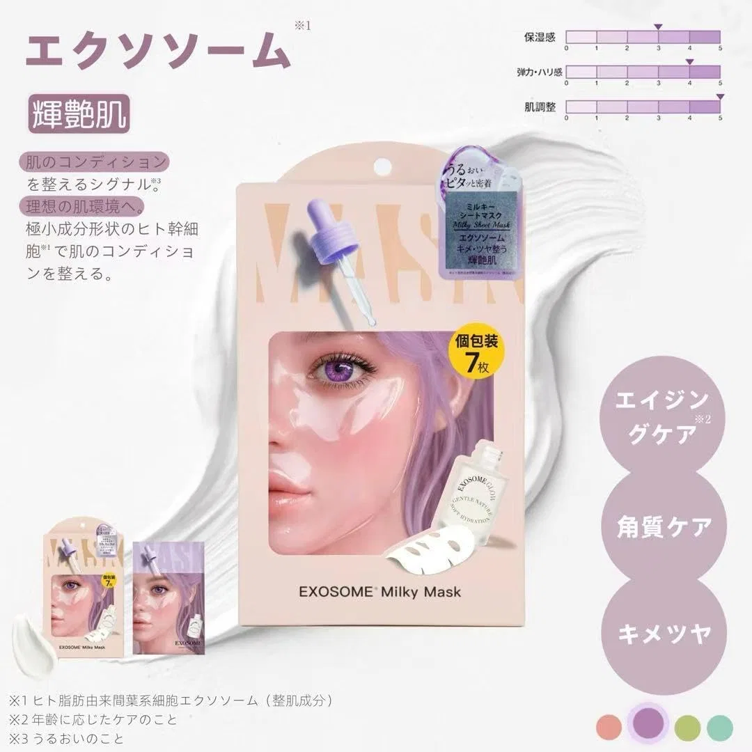 Набор — Маска для лица Milky Sheet Mask, экзосомы, увлажнение, набор 7 шт — фото 2