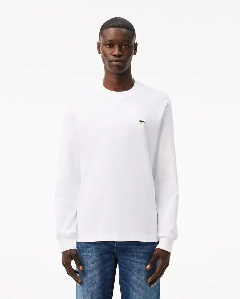 Футболка мужская Lacoste с длинными рукавами, хлопок, белый