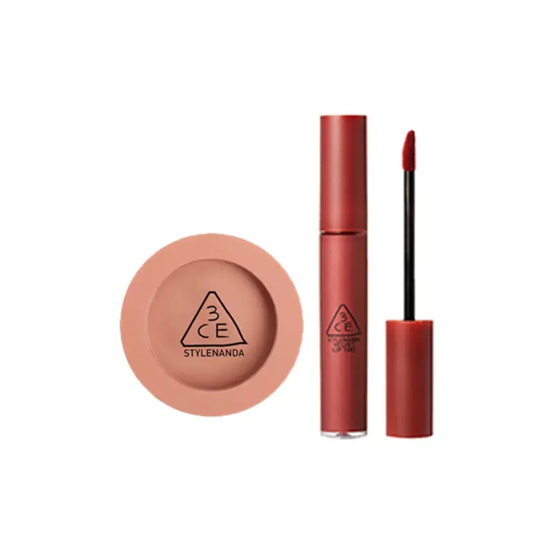 Жидкая помада Blush набор макияжа натуральное матовое покрытие комплект из двух штук 3CE