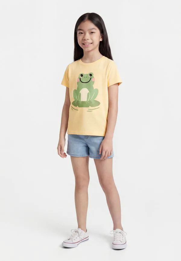 Футболка унисекс с принтом лягушки Lindex, Light Dusty Yellow
