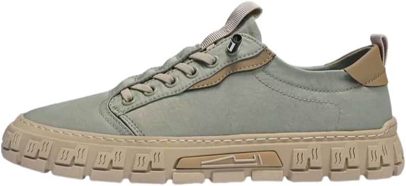 

Мужские дышащие повседневные скейтерские кроссовки на шнуровке с парусиновой подошвой- идеально подходят для отдыха на природе и повседневной носки Hoalox, зеленый