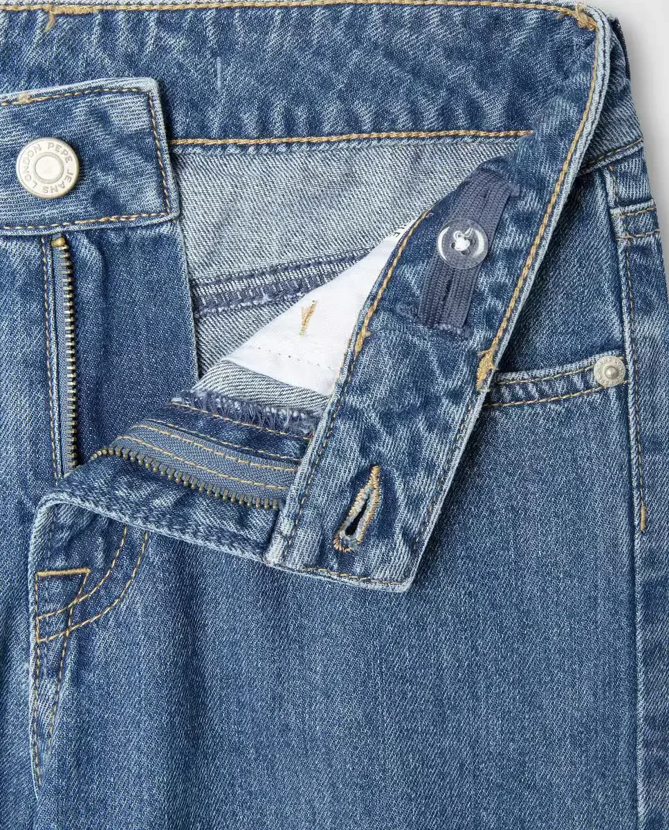 Джинсы с вышивкой Straight Robyne Floral для девочки Pepe Jeans, синий — фото 3