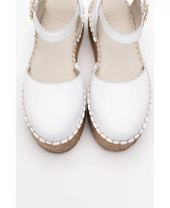 Босоножки Viba Leather Esprarille на платформе и танкетке Forever & Always Shoes, белый — фото 2