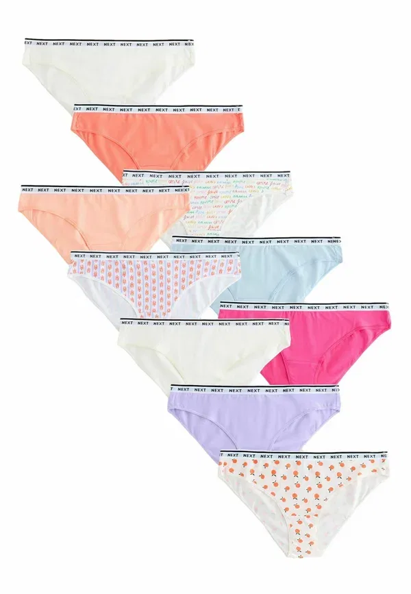 Трусы бикини Next, Bikini fit cotton logo knickers 10 pack, лобстерный принт