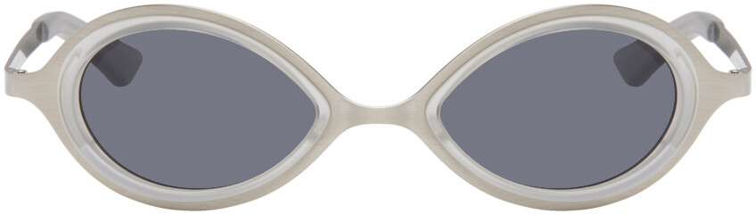 

Эксклюзивные серебряные солнцезащитные очки SSENSE «The Goggle» Song for the Mute, Brushed silver