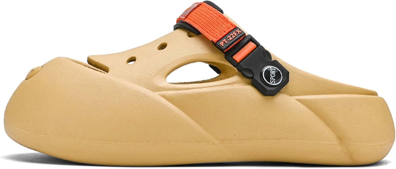 

Мужская и женская обувь Vtiao, садовые туфли без застежки, водные сандалии для пляжа и бассейна с регулируемым задним ремешком, повседневные шлепанцы, коричневый