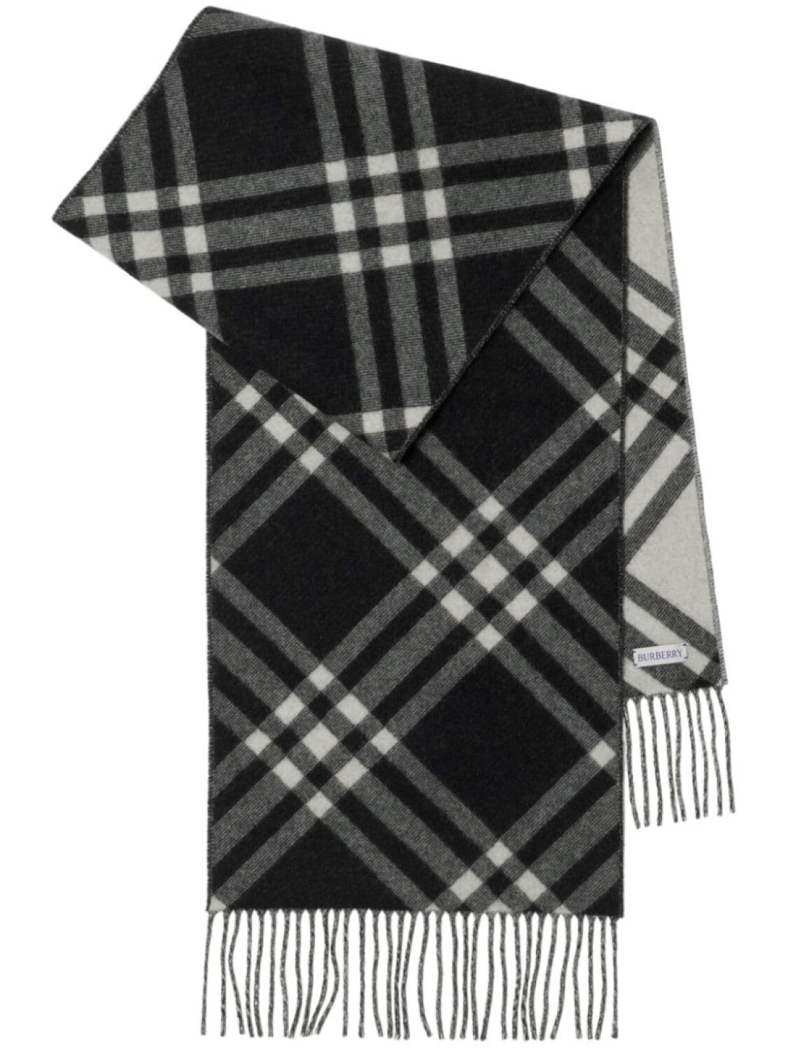 

Burberry клетчатый кашемировый шарф, черный