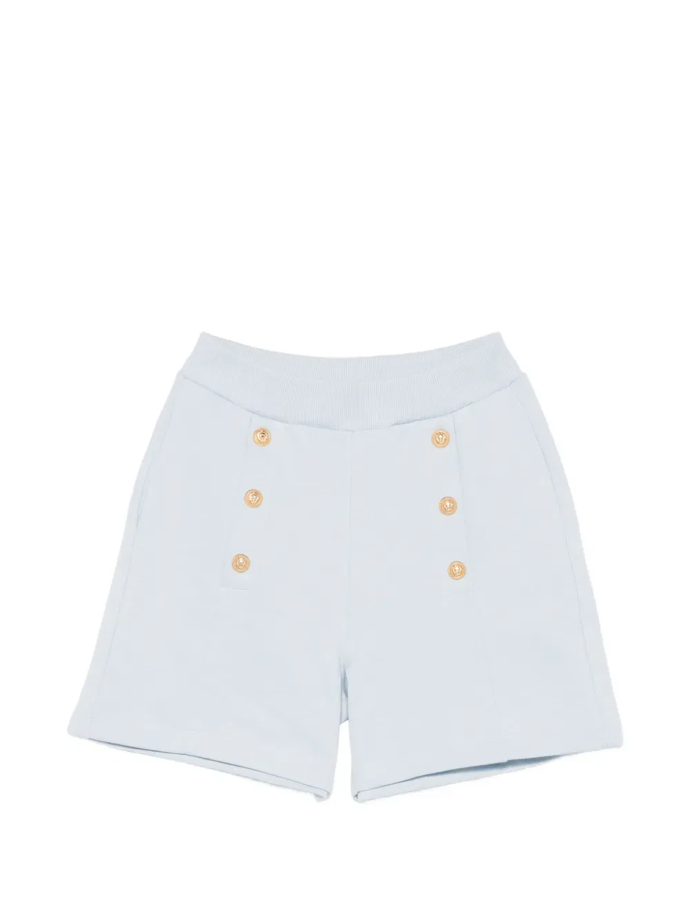 Хлопковые шорты на пуговицах Balmain Kids, синий