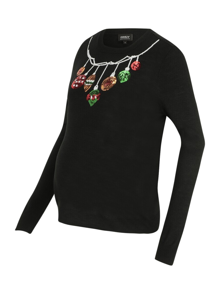 

Тонкий вязаный свитер Only Maternity Sweater XMAS, черный