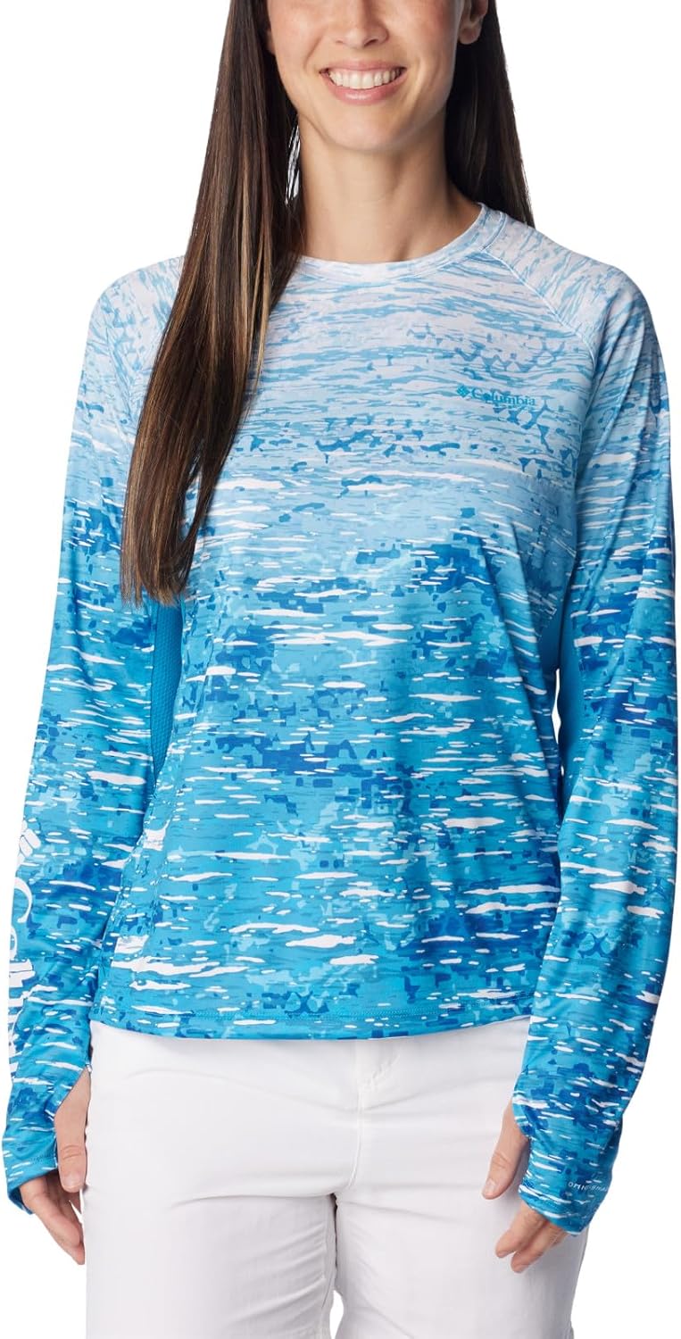 

Женская футболка Columbia Super Tidal с длинным рукавом, Ocean Blue Digiscale Fade