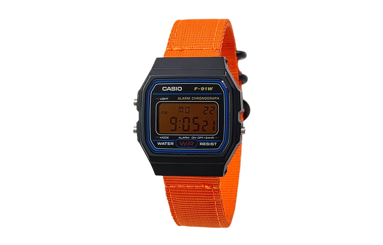 

CASIO Мужские часы Retrofit Series с кварцевым механизмом и нейлоновым ремешком, черный циферблат