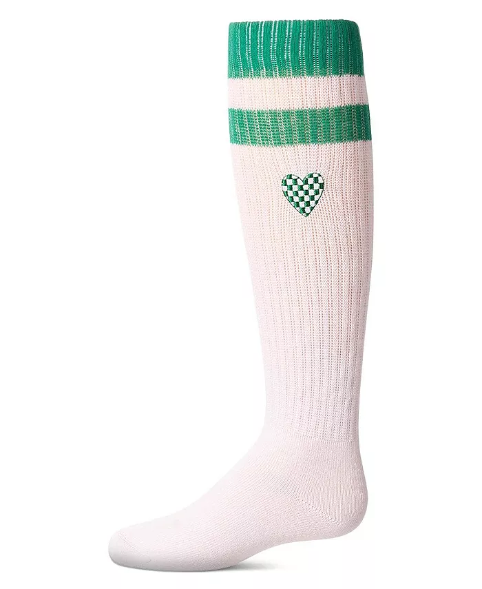 

Маленькие девочки ребристые варежки в полоску "клетчатое сердце" из хлопка до колена Memoi