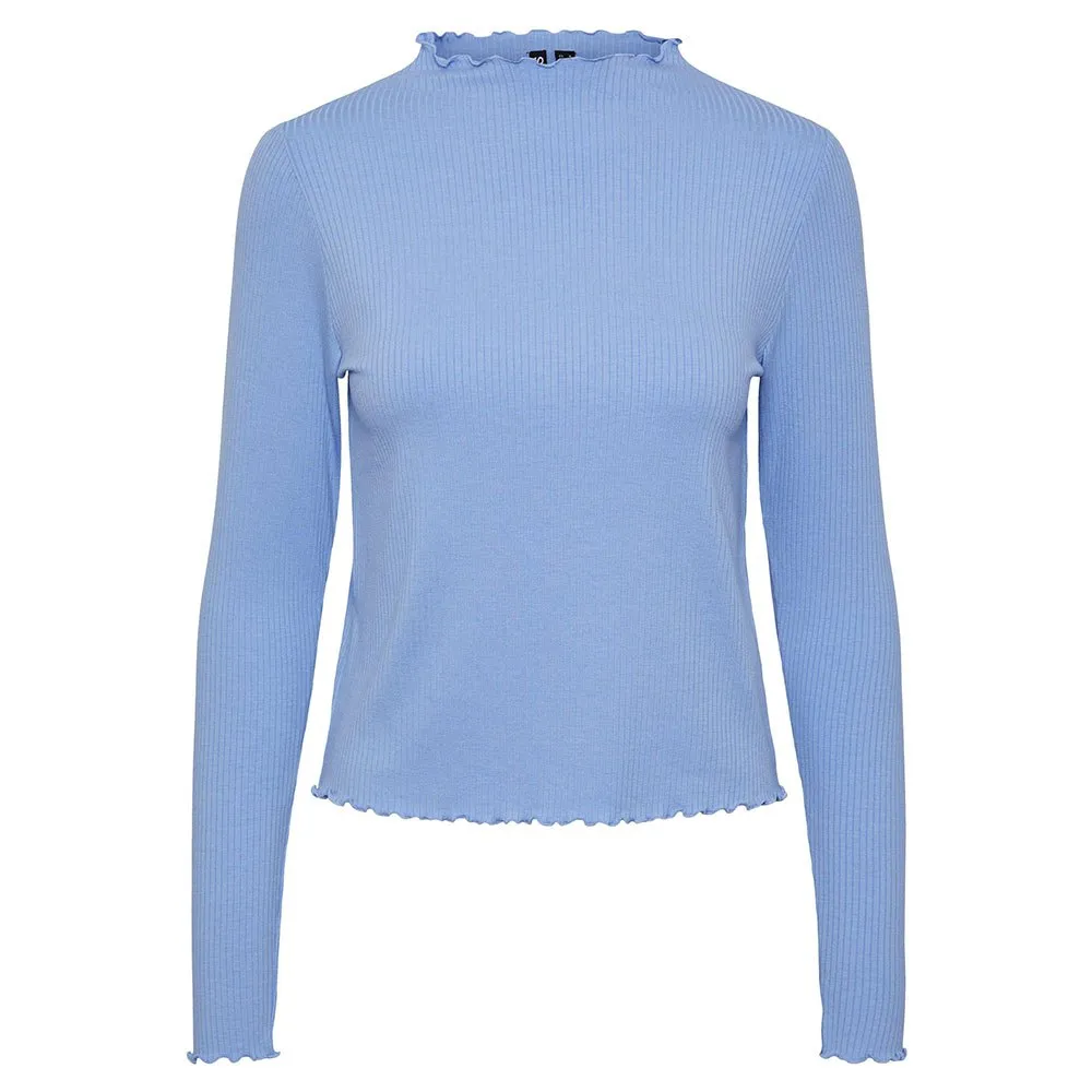 

Футболка Pieces Nicca Long sleeve High Neck T-Shirt, синий