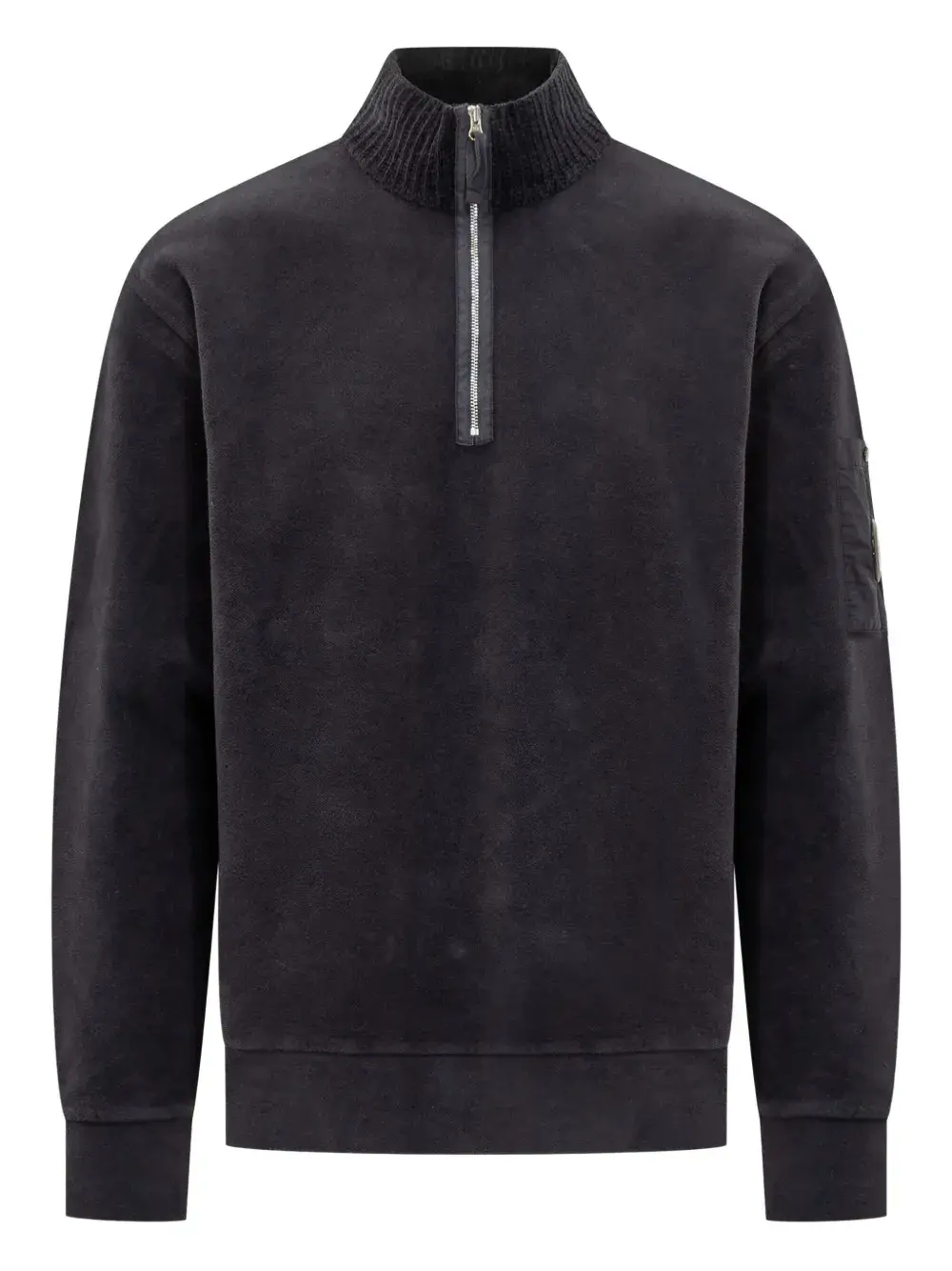 

Свитшот с половинной молнией и фирменной линзой C.P. Company, черный