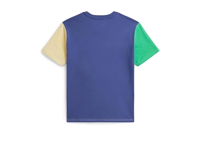 Футболка с цветовой блокировкой Color-Blocked Cotton Jersey Tee Polo Ralph Lauren Kids, Liberty/Multicolor — фото 2