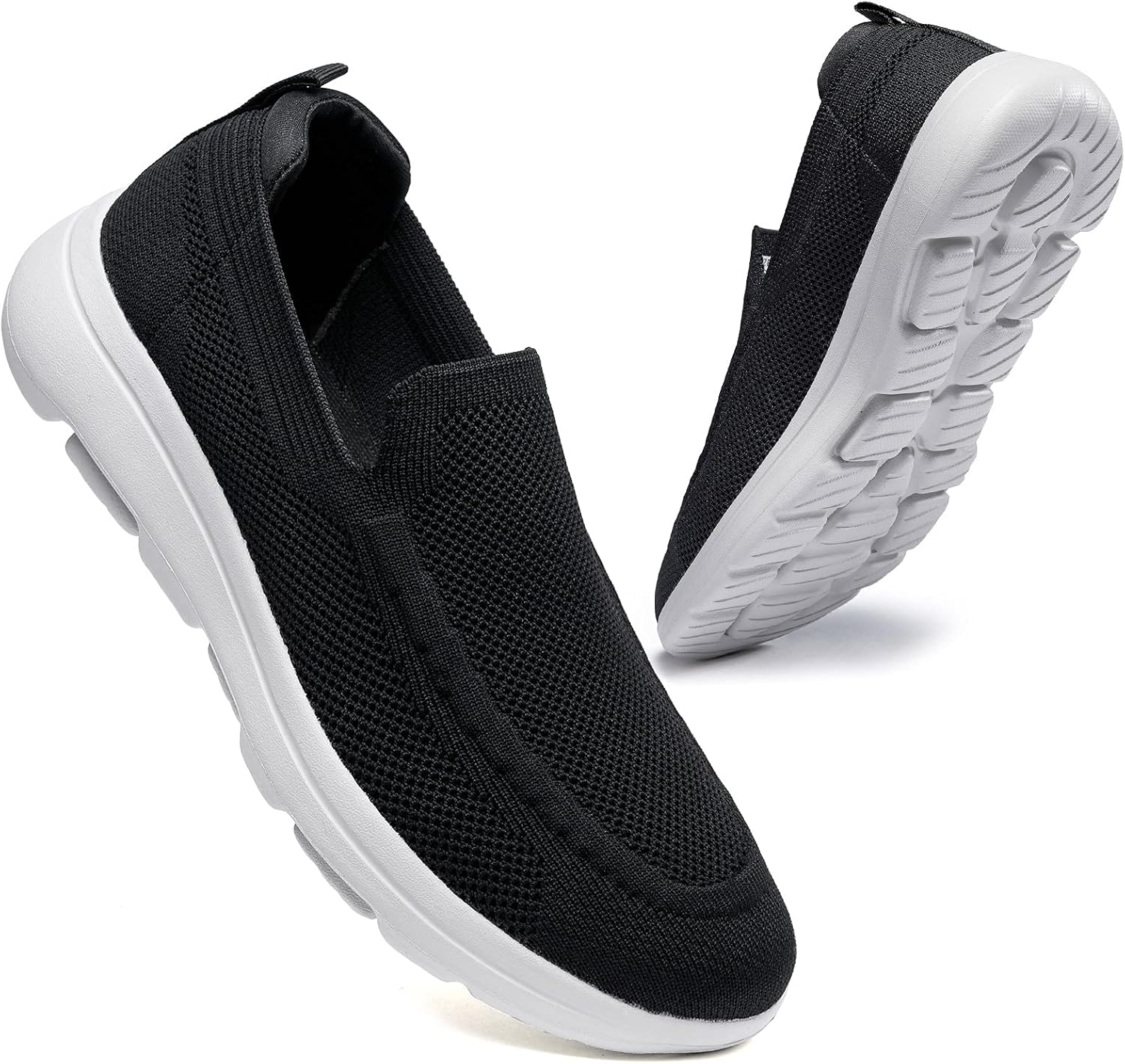 

Мужские прогулочные туфли konhill слипоны-лоферы - сетчатые повседневные кроссовки, дышащие обувь, черный