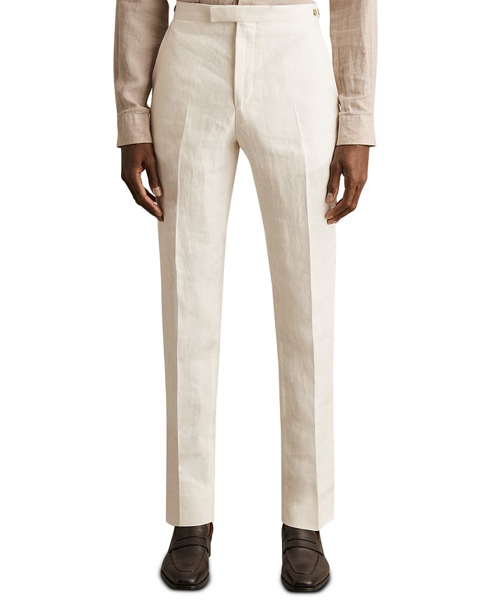 

Парковые льняные брюки Slim Fit REISS, белый