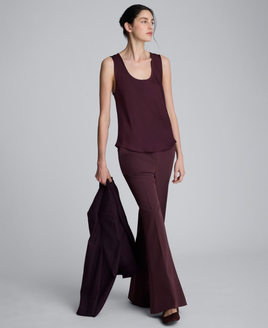 

Женские брюки-клеш из роскошной саржи Kenneth Cole, Dark Aubergine