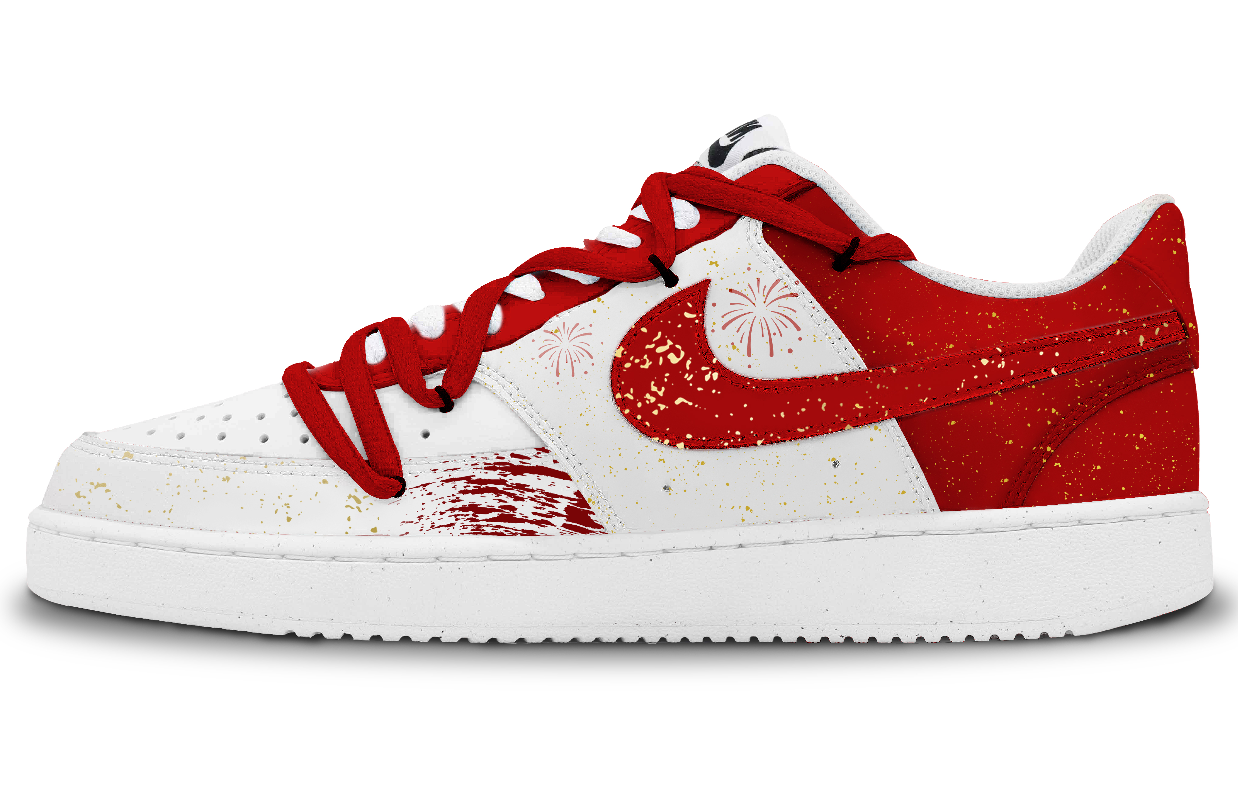 

Nike Кроссовки Court Vision 1 с низким верхом, противоскользящие, износостойкие, мужские, белые, красные
