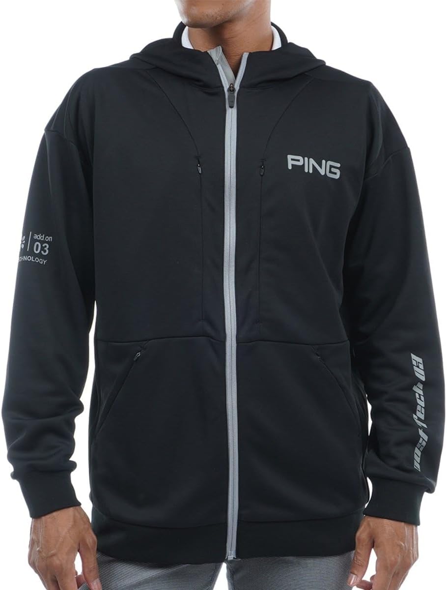 

Мужская толстовка на молнии Pin Apparel 621-3242801 (серия AddElm) (технология ADD.03) / для гольфа Ping, черный