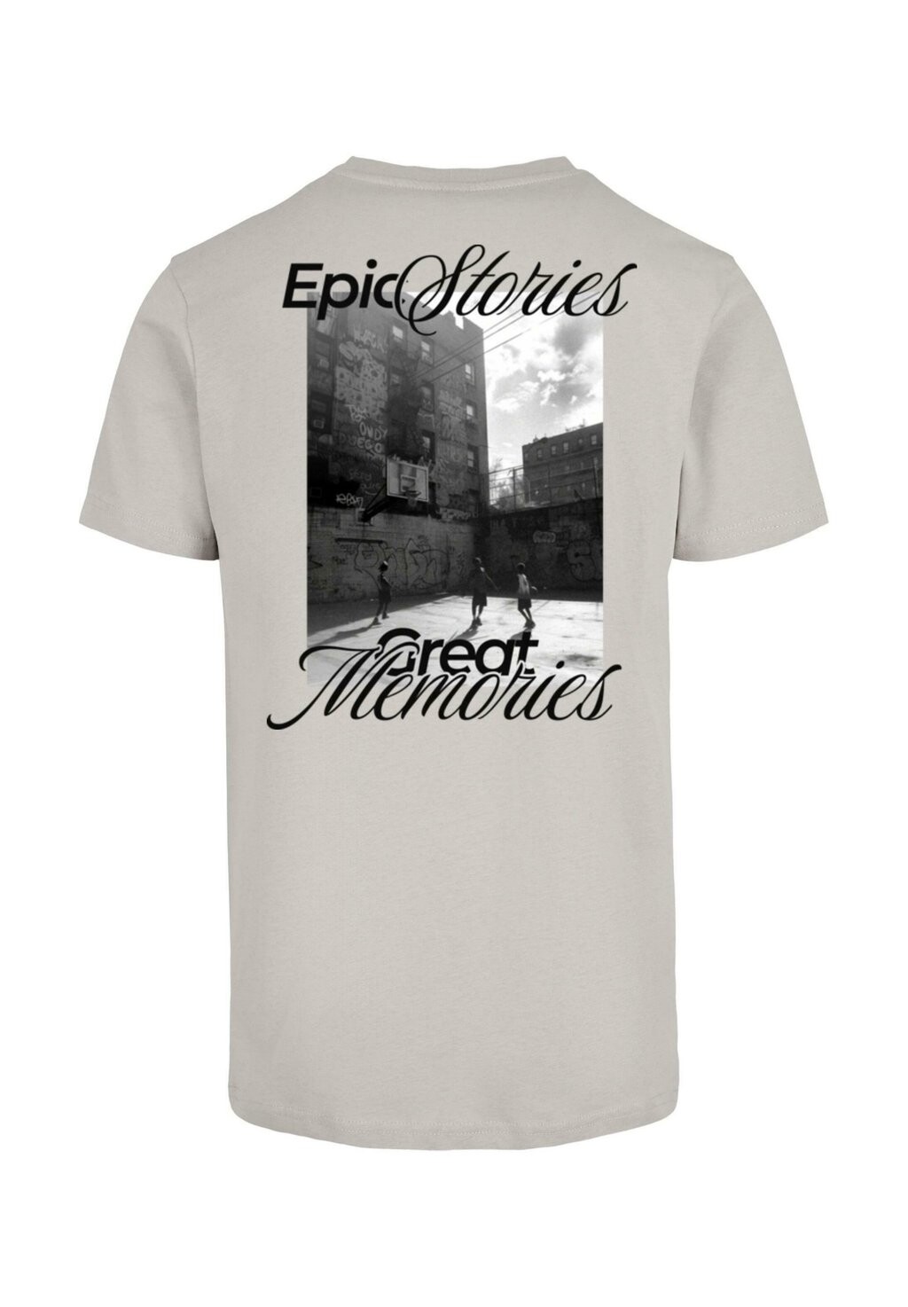 

Футболка с принтом EPIC STORIES GREAT MEMORIES Mister Tee, светло-серый