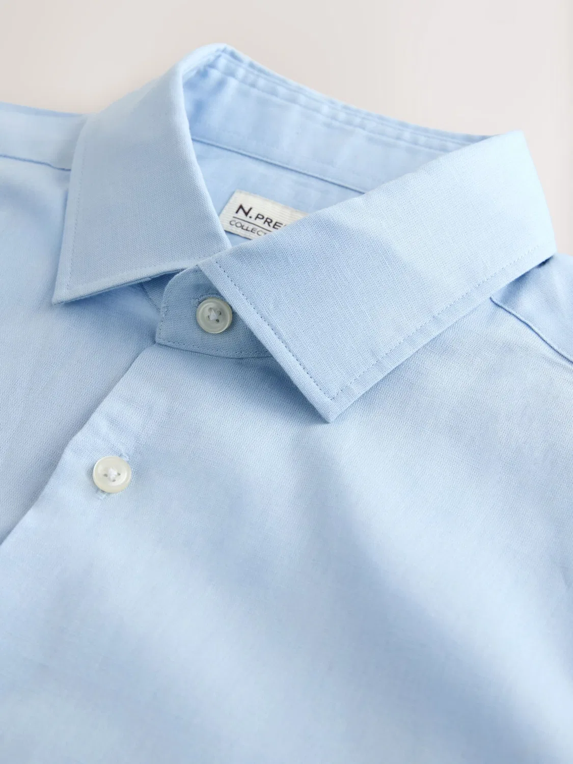 Рубашка на пуговицах стандартного кроя 'Premium' Next, Light Blue — фото 2