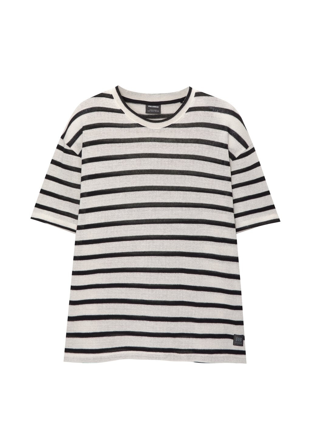 

Футболка с принтом STRIPED PULL&BEAR, белый