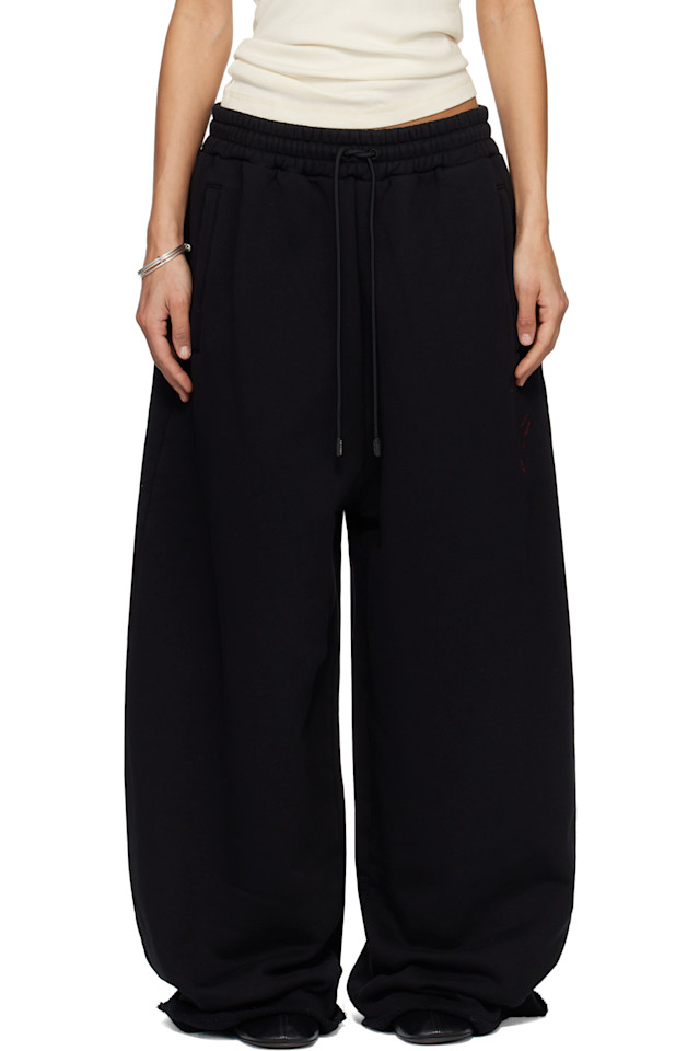 

Lu'U Dan Эксклюзивные черные домашние брюки Bontan с необработанными краями от Ssense