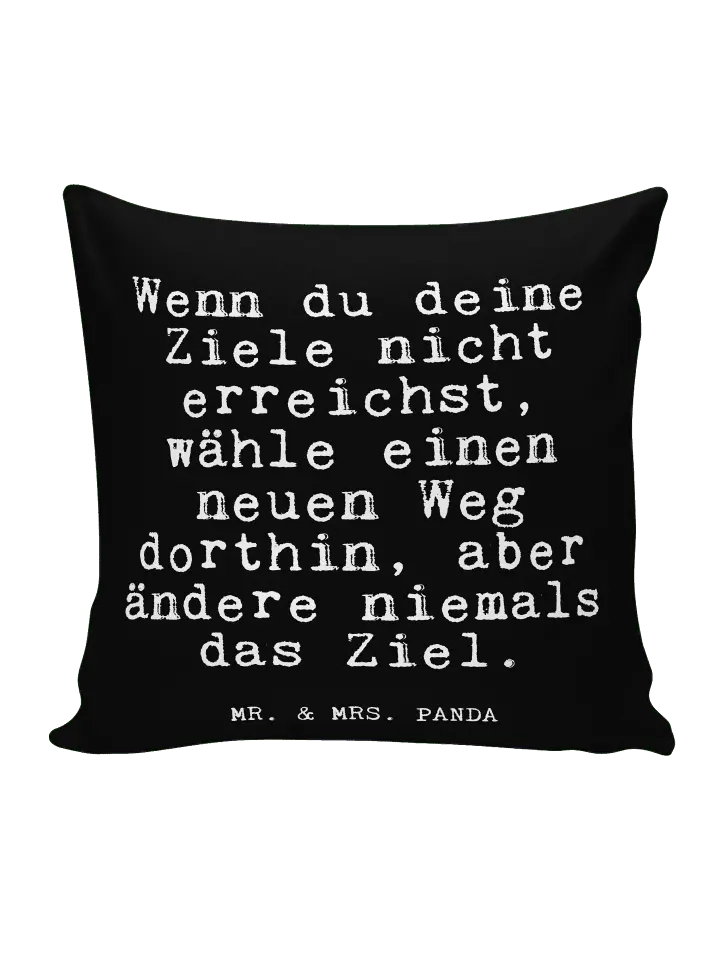 

Подушка Mr & Mrs Panda 40x40 Wenn du deine Ziele, черный