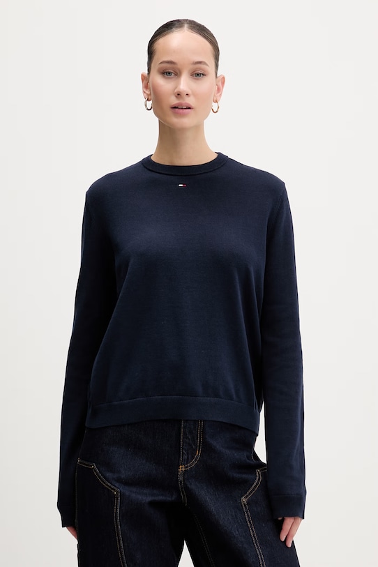 

Хлопковый свитер Tommy Jeans, темно-синий