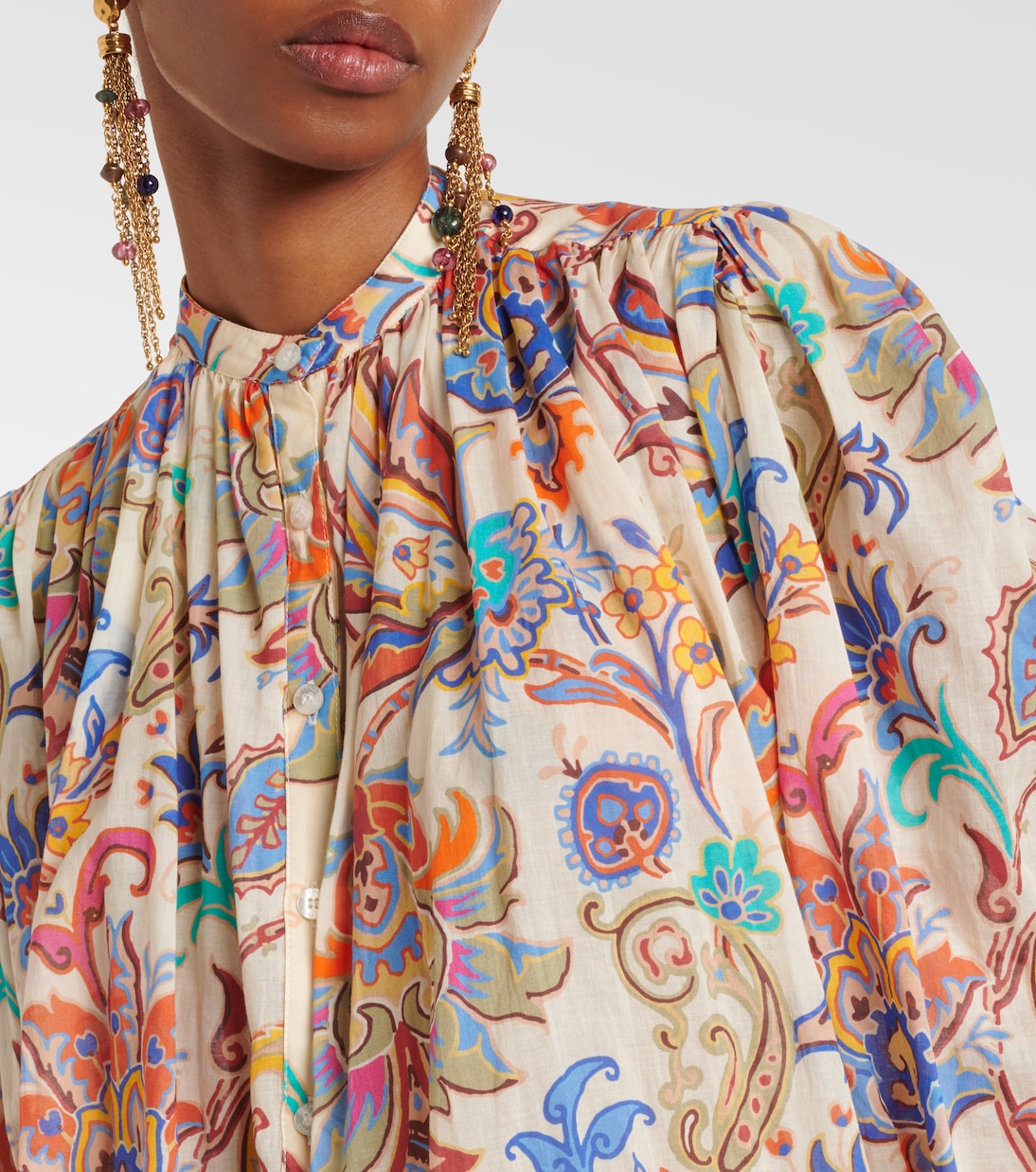 Блуза из хлопка с узором пейсли Etro, Stampa F. Do Bianco — фото 4